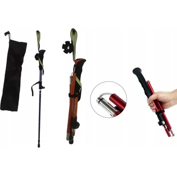 TREKINGOVÁ HŮL ČERVENÁ TELESKOPICKÁ SKLÁDACÍ + OBAL