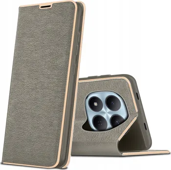 Pouzdro na mobilní telefon Flipové pouzdro KrainaGSM pro Xiaomi Redmi Note 15 Pro 5G šedé