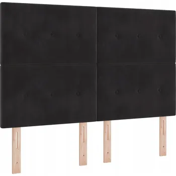 Ložnice VidaXL Čelo postele Nástěnný s čelo Černá 160 cm samet