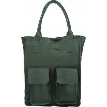 Kabelka Vezze shopper kabelka z pravé lícové kůže zelená