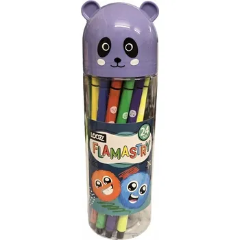 LOOZZ Fixy v krabičce s medvídkem 24 FIALOVÁ PANDA 442