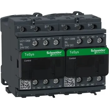 Měnič napětí 1NO plus 1NCStykač s 3NO kontakty 9 A napětí ve vinutí 24 V dc Reverzační