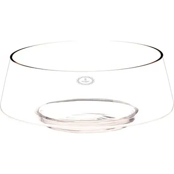 Váza Nízká čirá skleněná váza mísa - elegantní dekorace do interiéru Barva: Přírodní