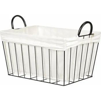 Koš na prádlo Černý kovový koš s vyjímatelnou látkou na prádlo a hračky Barva: černá
