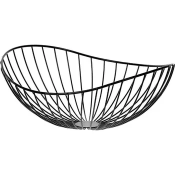 Černý kovový košík - elegantní dekorace pro interiér, 30 cm Barva: černá