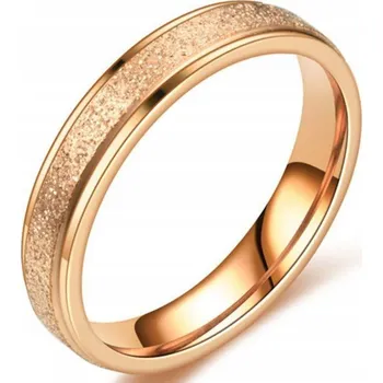 Prsten Prsten Růžové Zlato Pískovaný Ocel