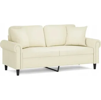 Pohovka 2místná pohovka s polštáři krémová 140 cm samet