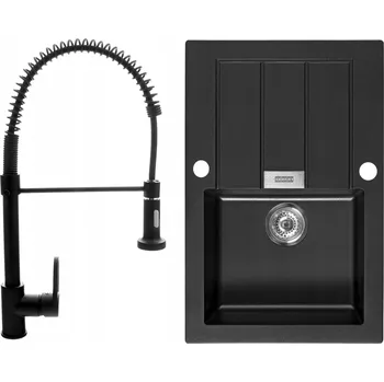 Granitový dřez Jednokomorový dřez Franke Sirius, černý kámen