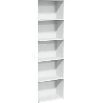 Knihovna Regál na knihy, bílý, 60x30x189 cm, dřevotříska