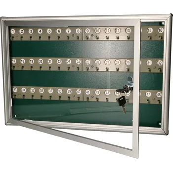 Skříňka na klíč Skříňka na klíče Alubox stříbrná, 48 klíčů, 40x555x375 mm