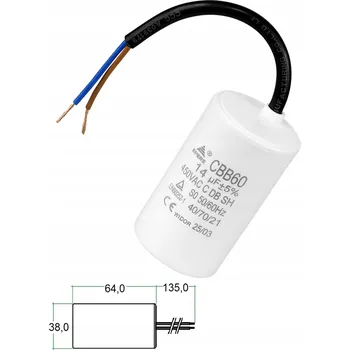 Kondenzátor Rozběhový kondenzátor motoru 14 uF 450 V 14uF 450V