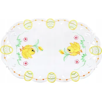 Papírový ubrousek Vyšívaný ubrousek do košíčku 30x45 cm, Velikonoční oválný ubrousek