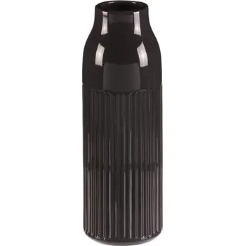 Váza Elegantní antracitová glazovaná keramická váza se zúženým hrdlem Barva: šedá