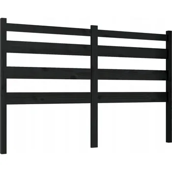 Čelo postele, černé, 186x4x100 cm, masivní dřevo