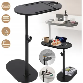 Konferenční stolek NASTAVITELNÝ STOLEK DO VANY, KÁVOVÝ STOLEK S BAMBUSOVOU DESKOU