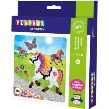 Výtvarná sada Playbox Korálky zažehlovací 2000ks/mix 6 motivů