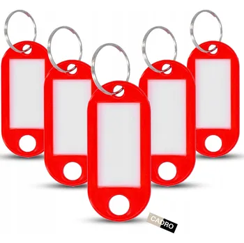 Přívěsky na klíče identifikační přívěsek klíčenky 5x2 cm červené 5 ks