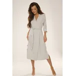 Viskózový dámský župan Visa šedý dlouhý XL