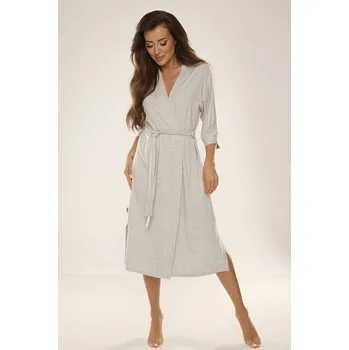 Dámský župan Viskózový dámský župan Visa šedý dlouhý XL