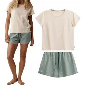 Dámské pyžamo Pyžamo Atlantic NLP-502E Wl26 Ecr/ziej S (36) ecru/zelená