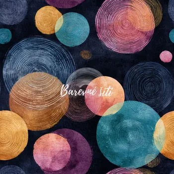 Úplet, Barevné kruhy na tmavé (E) (Top kvalitní úplet Bella digitisk)