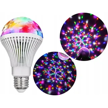 Žárovka LED ŽÁROVKA E27 3W dekorativní RGB ROTAČNÍ DISKO KOULE