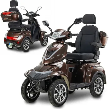 Elektrický invalidní skútr Čtyřkolový invalidní skútr pro jednu osobu Bili Bike – hnědý