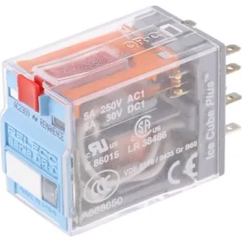 Relé Relé s blokováním DPDT Zástrčka 230V ac pro elektrické aplikace 5 A