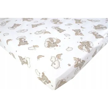 Prostěradlo BAREVNÉ BAVLNĚNÉ PROSTĚRADLO S GUMOU BAVLNA 60X120 cm obláčkové