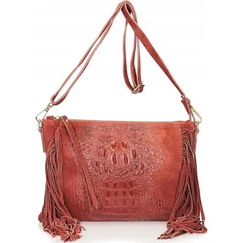 Kabelka Toscanio kabelka, typ kabelka přes rameno, pravá kůže, oranžová