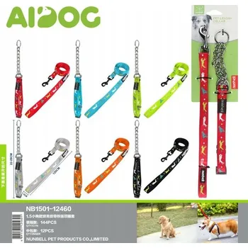 Obojek pro psa Obojek pro psa 1,5 m s kovovým řetězem a barevnými vzory