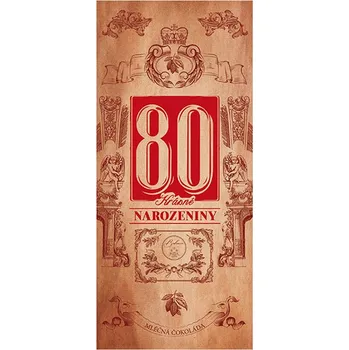 Čokoláda Dárková čokoláda 100 g - Krásné narozeniny 80