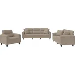 3dílná sedací souprava, taupe (šedohnědá), mikrovlákno