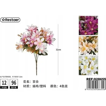 umělá květina Rest.aer - Kytice 5 rozkvetlých lilií, 32 cm