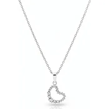 Náhrdelník Jemný náhrdelník Třpytivé srdce z chirurgické oceli č. 1947