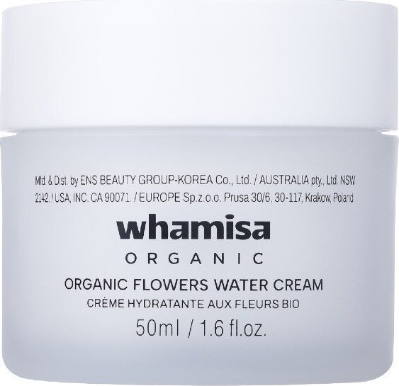 WHAMISA ORGANIC FLOWERS WATER CREAM bio hydratační krém s kolagenem 50ml