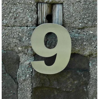 Domovní číslo Nerezové domovní číslo 9 se závitem - Arial Velikost: 10 cm