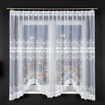 Záclona Dekorační oblouková dlouhá záclona na žabky BASTIA 180 bílá 300x180 cm MyBestHome