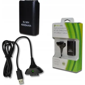 Gamepad XBOX 360 nabíječka baterie pro ovladač akumulátor ovladač 1x + Kabel pro nabíjení