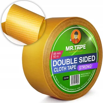 Silná oboustranná kobercová páska pro montáž, vyztužená mřížkou, 48 mm / 50 m