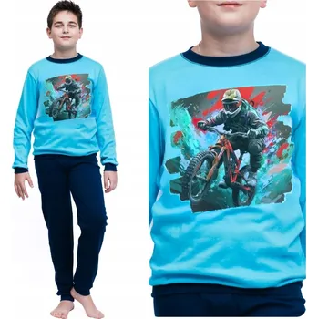 Chlapecké pyžamo CHLAPECKÉ PYŽAMO PRO TEENAGERY TEPLÉ HRUBÁ BAVLNA BMX 164