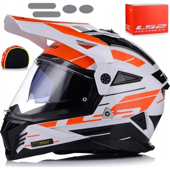 Helma na motorku Motocyklová Přilba LS2 MX702 PIONEER II NAMIB orange ATV QUAD CROSS ENDURO