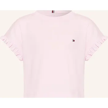 Tommy Hilfiger Dívčí Tričko S Volánky, světle růžová, 128