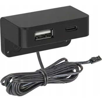 Elektrická zásuvka USB zásuvka do desky stolu Furnika černá
