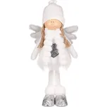 Anděl se srdcem - látková figurka, bílá barva Barva: bílá