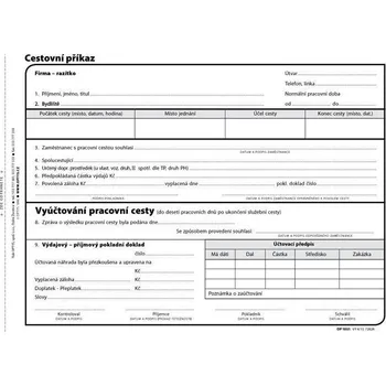 Cestovní příkaz, A5, 100 listů