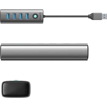 USB hub USB HUB ROZBOČOVAČ 4X USB-A ŠEDÝ