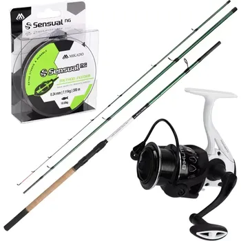 Rybářský prut MIKADO - Set Bixlite prut Method Feeder 3,6 m, naviják Feeder 5006 + silon 0,24 mm