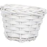 Bílý proutěný dekorativní obal s igelitovou vložkou, průměr 13,5 cm Barva: bílá