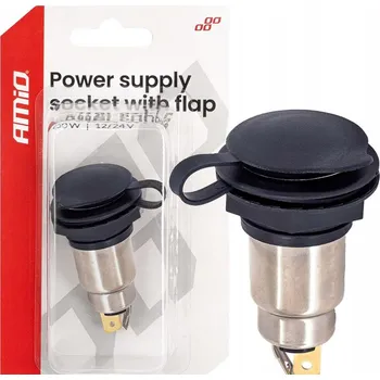 Elektrická zásuvka Přídavná zásuvka s krytkou, šroubovací, 250W 12V 24V AMIO-04462